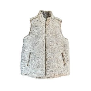 Thread + Supply Zippered Light Gray Sherpa Vest Size M
